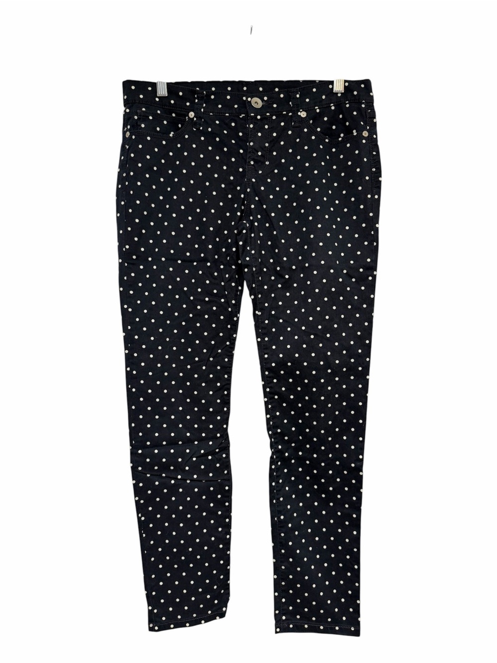 JCP Skinny Women’s 30/10P Navy White Polka Dot Stretch Skinny Jeans